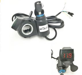 Ручка газа рычаг со светодиодным цифровым дисплеем  и замком зажигания-Al